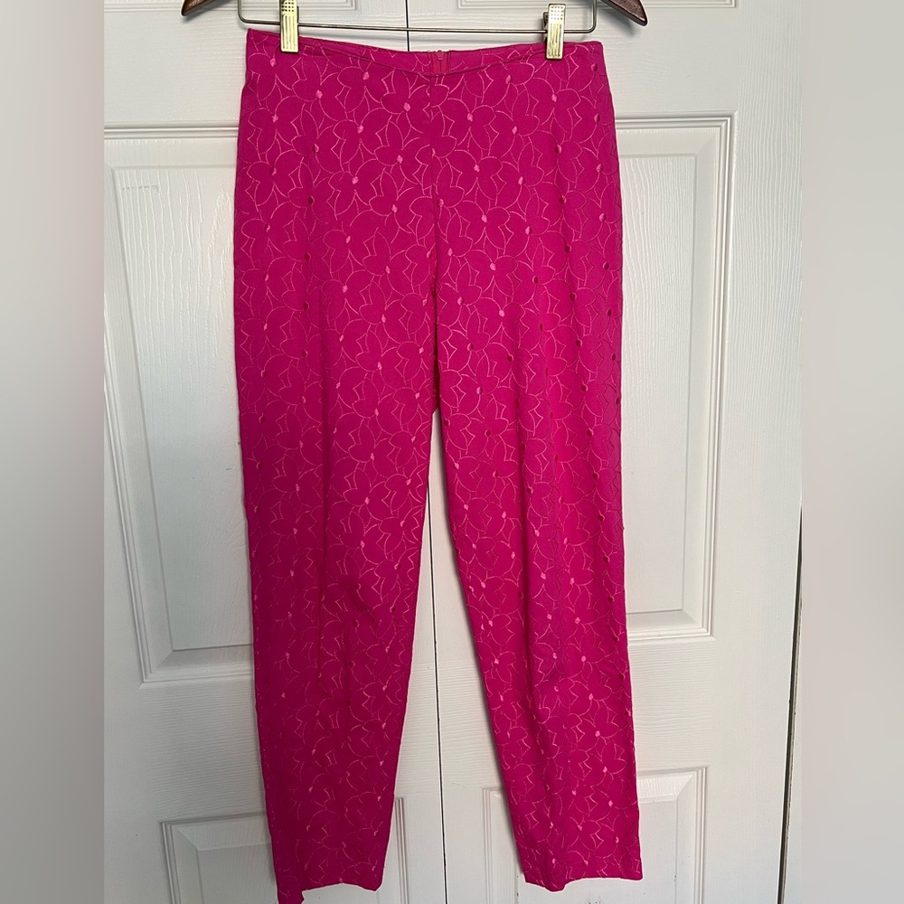 Vintage Belle Sport Hot Pink Embroidered Pants-Size 6